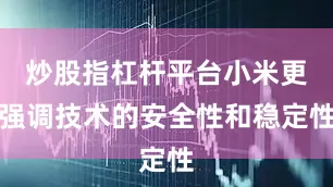 炒股指杠杆平台小米更强调技术的安全性和稳定性